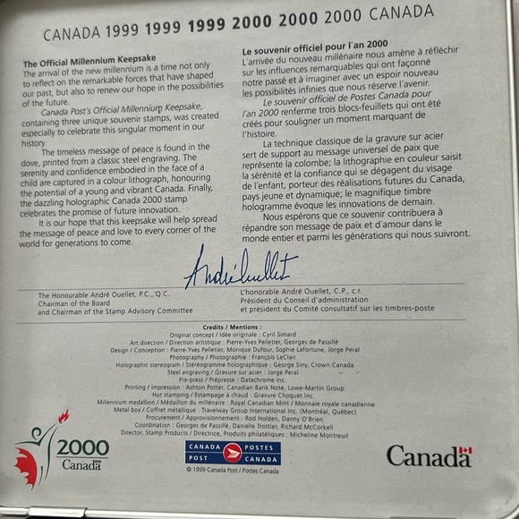 VINTAGE Canada coin & STAMPS Set, 1999 / 2000 ,  Millennium Keepsake - Picture 9 of 9